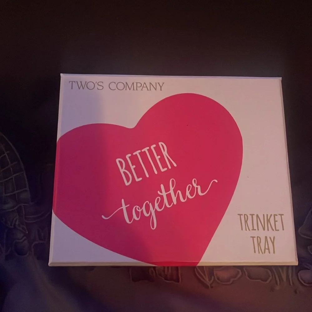 Heart-Shaped Trinket Tray with Gold Polka Dots